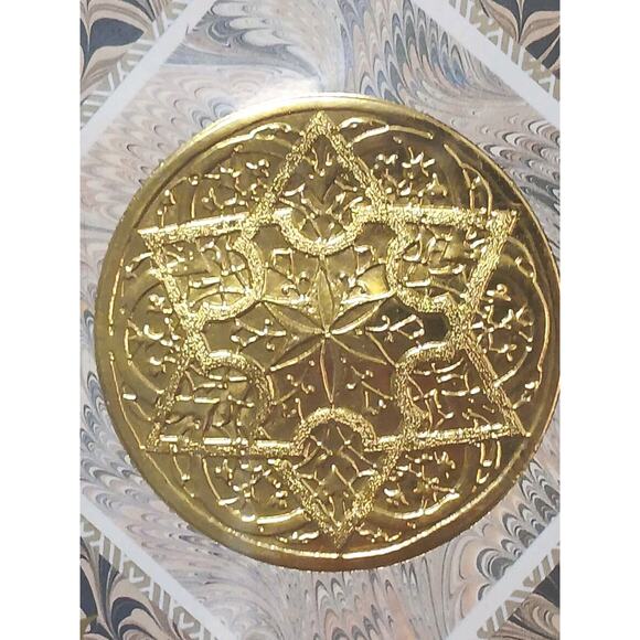 Exotic Star Of David Artist Signed Framed Gold Handpainted Mediterranean Culture - Picture 4 of 16